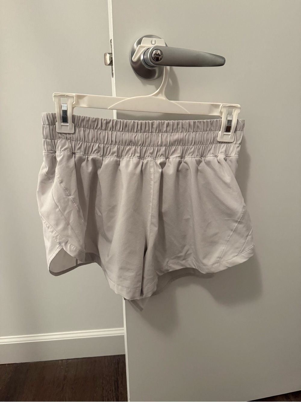 lululemon white Track That short Athletic Shorts